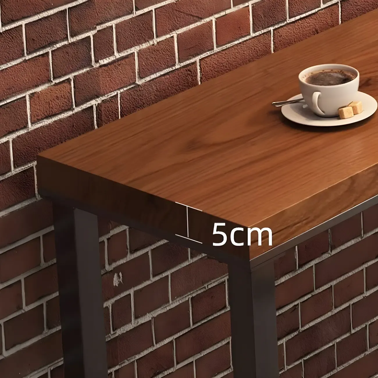 Industrial Brown Pine Wooden Metal Trestle Bar Tables