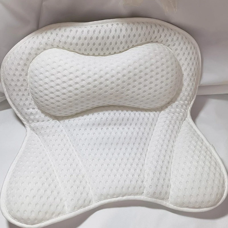 HULIANFU SPA Non-Slip Bath Pillow with Suction Cups Bath Tub Neck Back Support Headrest Pillows Thickened Home Cushion Accersory - Deanwangkt