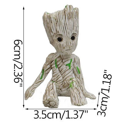 HULIANFU Strongwell Home Decoration Flower Vase Miniature Model Succulent Flower Pots Desktop Display Figurines Baby Groot Artware Gifts - Deanwangkt