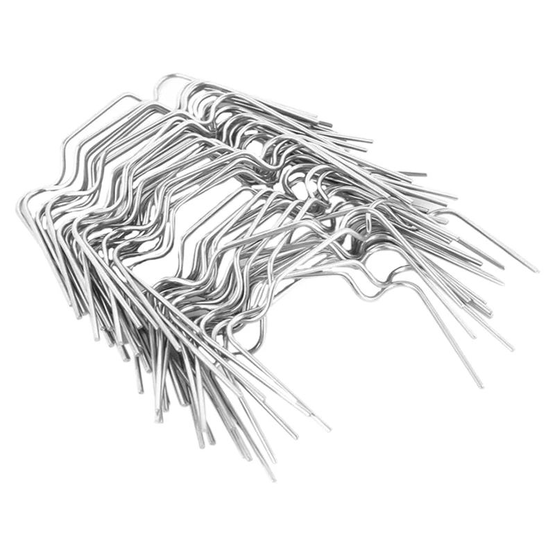 HULIANFU Promotion! 50Pcs Stainless Steel Greenhouse W Clips Spring Wire Glazing Glass Frame Fixing Clamp - Deanwangkt