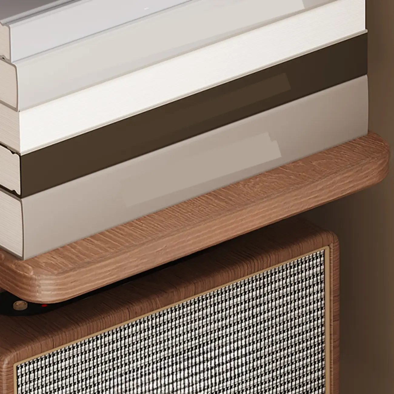 Narrow Wooden Multi-Shelf Closed Back Ladder Bookshelf