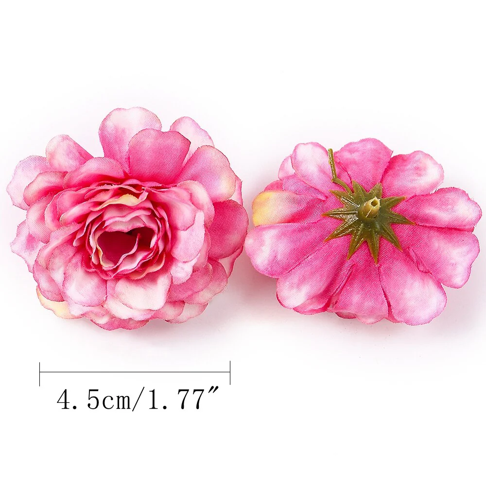 HULIANFU Silk Rose Artificial Flowers 5cm Fake Flowers Head For Home Decor Bedroom Wedding Marriage Decoration DIY Bride Wreath Accessory - Deanwangkt