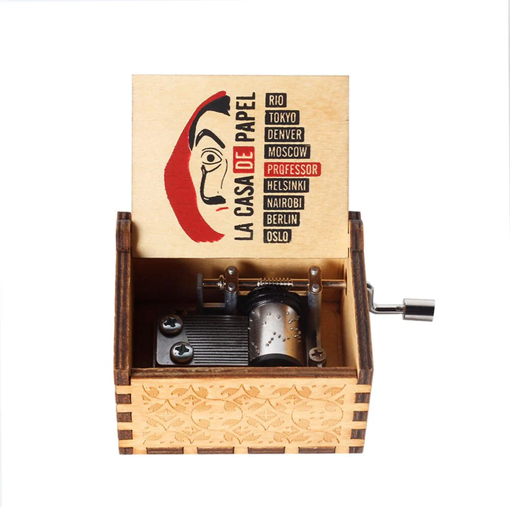 HULIANFU  Wooden Hand Crank Music Box Magic School Game Jurassic Park Godfather Children  Holiday Gift Christmas New Year Gift - Deanwangkt