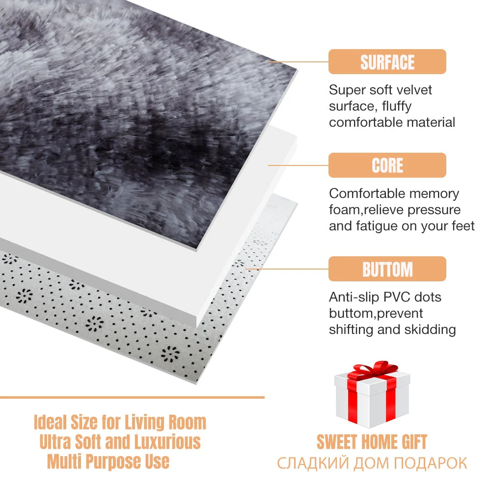 HULIANFU Thick Carpet for Living Room Plush Rug Children Bed Room Fluffy Floor Carpets Window Bedside Home Decor Rugs Soft Velvet Mat - Deanwangkt