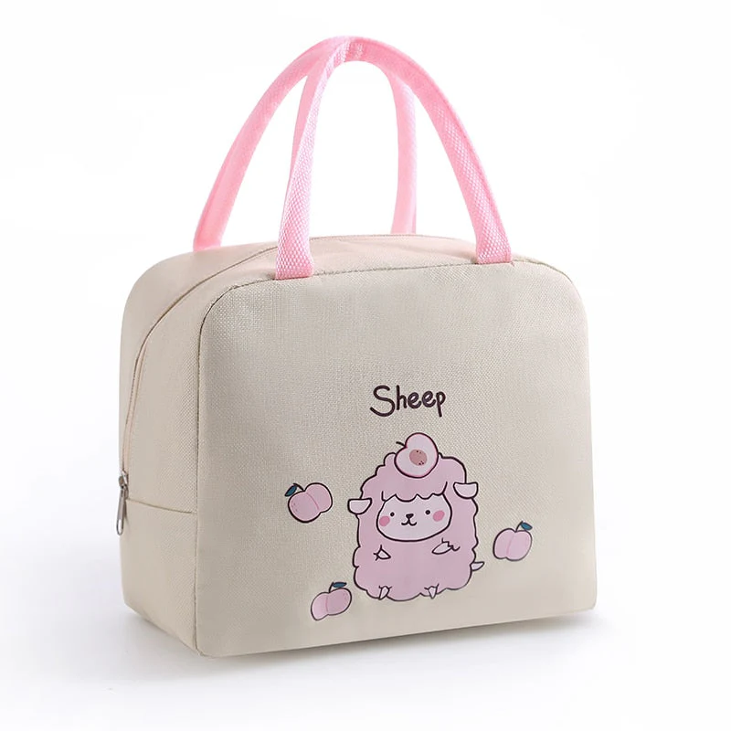 HULIANFU Portable Lunch Bag Lunch Box Thermal Insulated Canvas Tote Pouch Kids School Bento Portable Dinner Container Picnic Food Storage - Deanwangkt