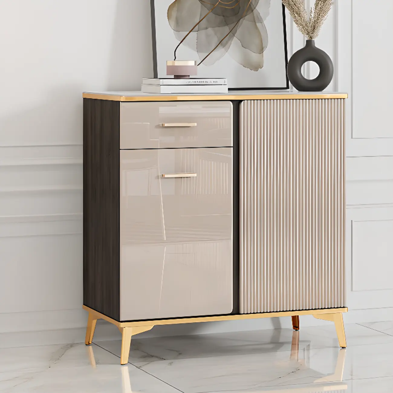 Glam Adjustable Wooden Dining Hutch China Cabinet