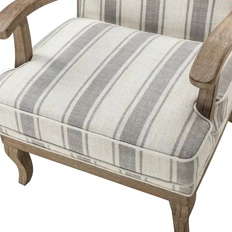 Rinaldo Farmhouse Polyester Armchair with Solid Wood Legs Set of 2 by HULALA HOME