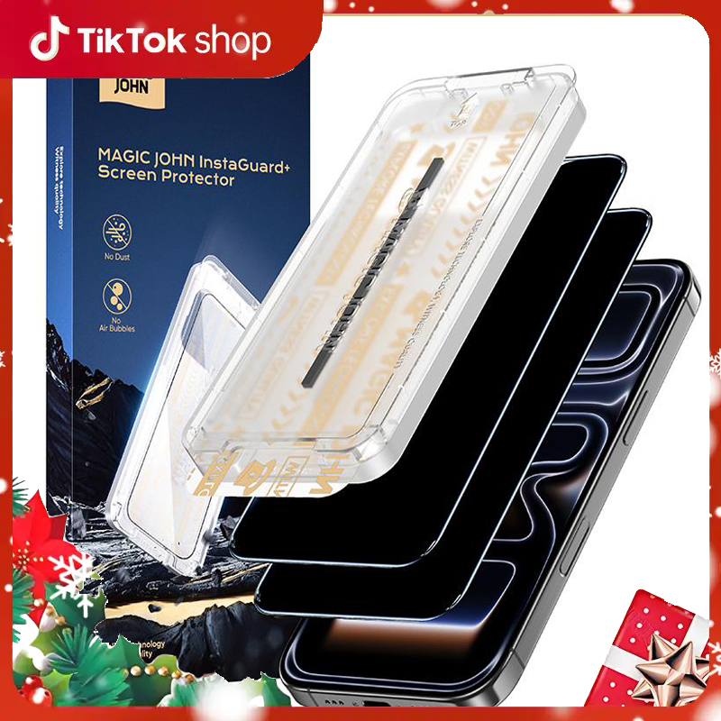MAGIC JOHN Premium Upgraded Privacy Screen Protector Dustproof Bubble-Free Design Ultra-Clear for iPhone & Samsung
