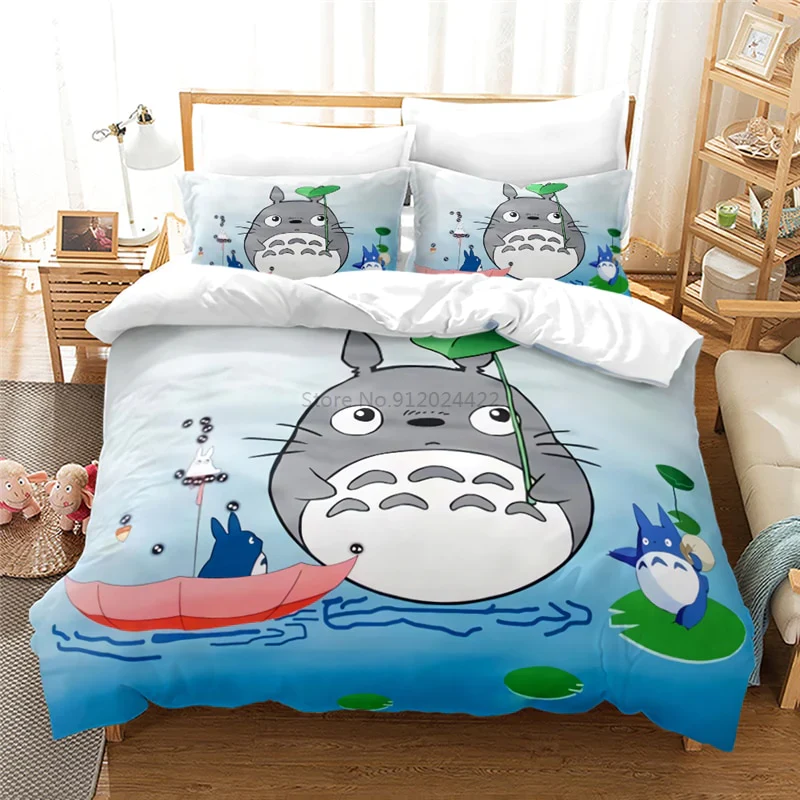 HULIANFU MY NEIGHBOUR TOTORO 3d Printed Bedding Set Duvet Cover Set with Pillowcase Twin Full Queen King Comforter Cover Sets Bedclothes - Deanwangkt