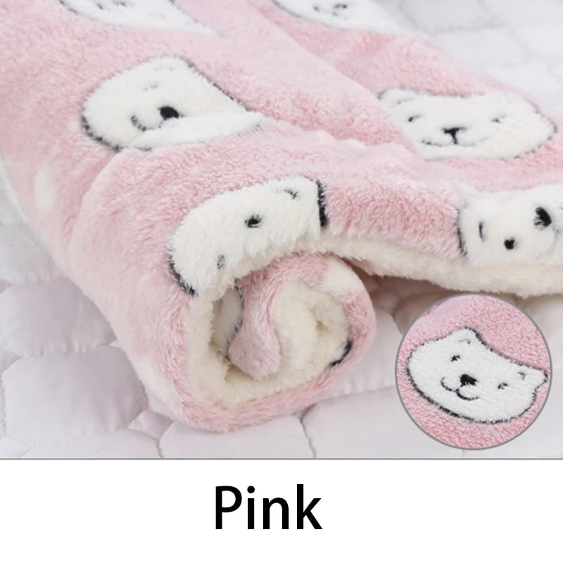 HULIANFU Pet Sleeping Mat Cat Bed Dog Bed Thickened Pet Soft Wool Mat Blanket Mmattress Household Portable Washable Warm Carpet - Deanwangkt