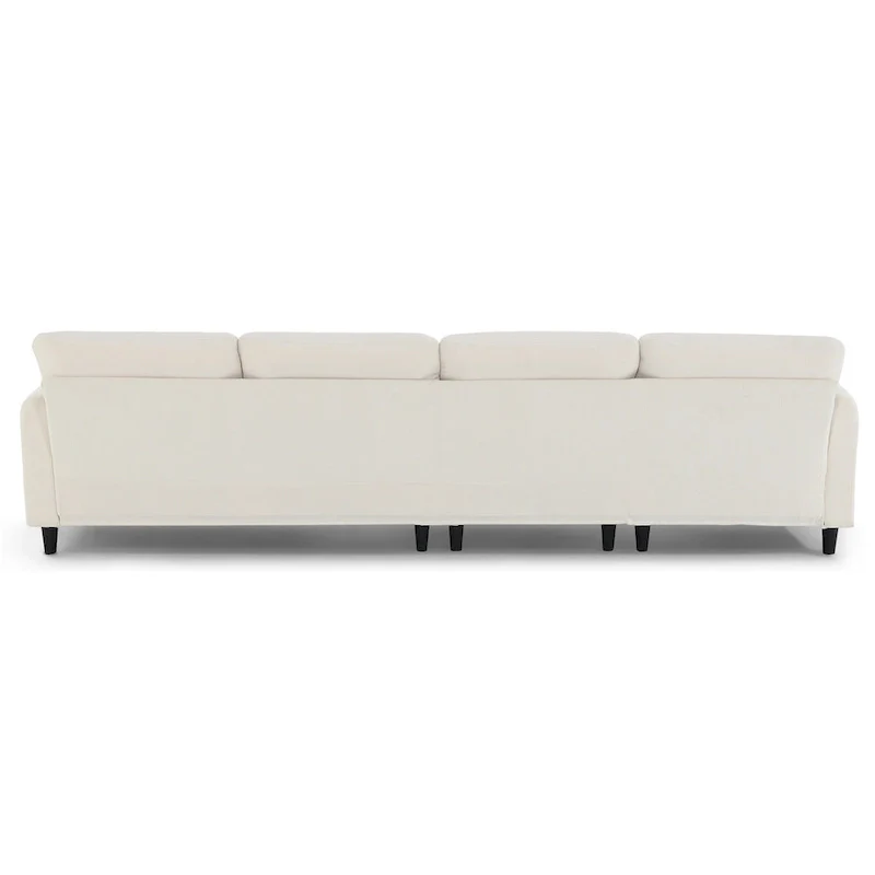 110 Modern L-Shaped Convertible 5-Seat Sectional Sofa with Removable Ottoman and 5 Cushions, Plush Chenille Fabric