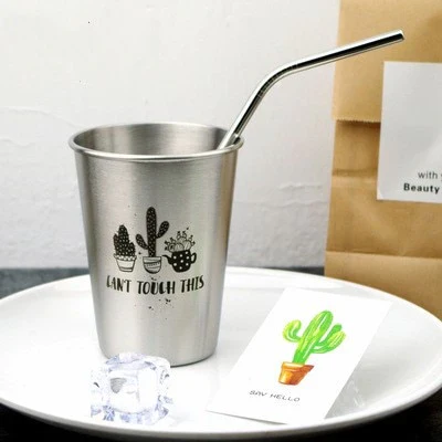 HULIANFU NorthernEurope Ins Industry Style 304 Stainless Steel Spray Paint Beer Cup Cold Water Drinks Cup Household Office Use Gargle Cup - Deanwangkt
