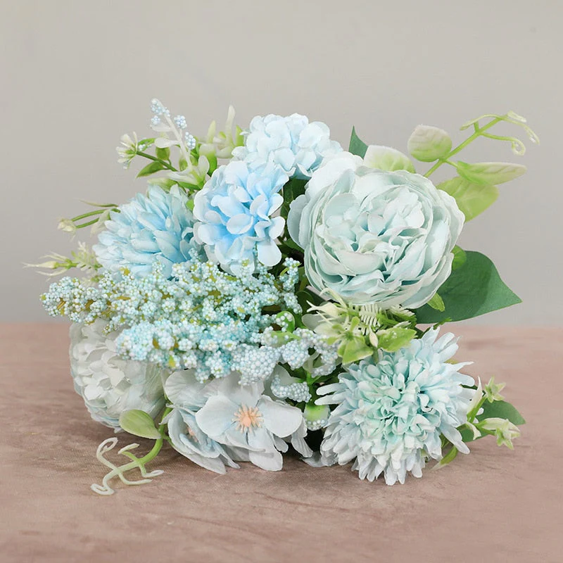 HULIANFU 2026  Artificial Flowers Vintage Silk Rose Bouquet Vintage Bride Holding Fake Flowers Home Wedding Decoration Accessories - Deanwangkt