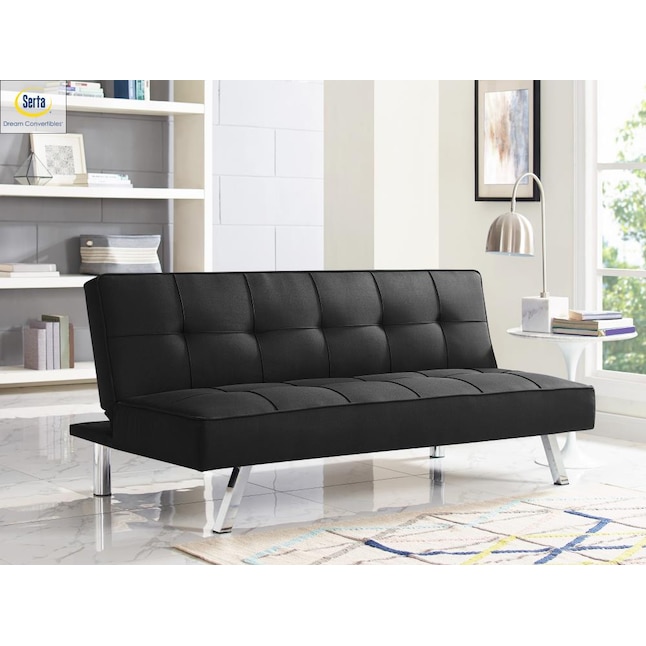 Serta Black Casual Polyester Full Sofa Bed
