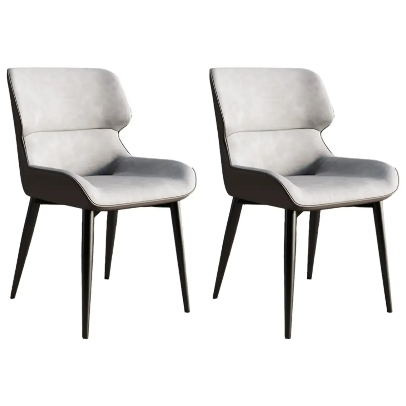 Leather Low Solid Back Armless Dining Side Chair