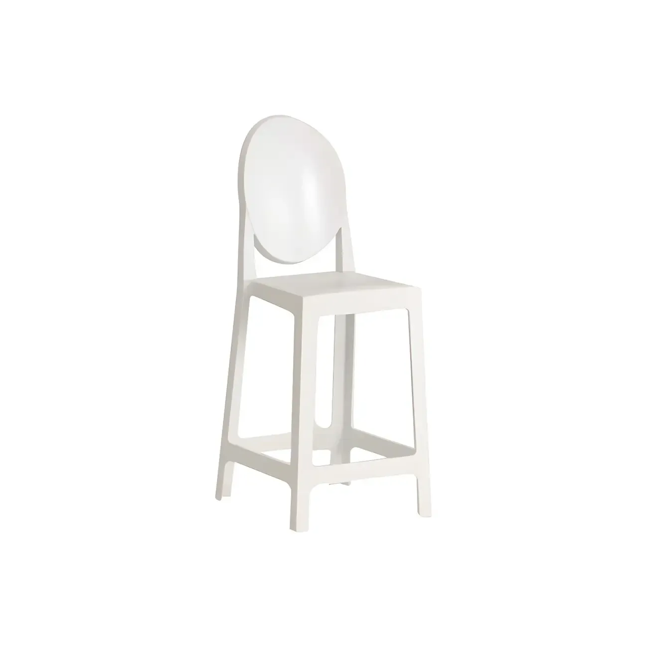 Modern Acrylic Smooth Elegant Circular Backrest Bar Stool