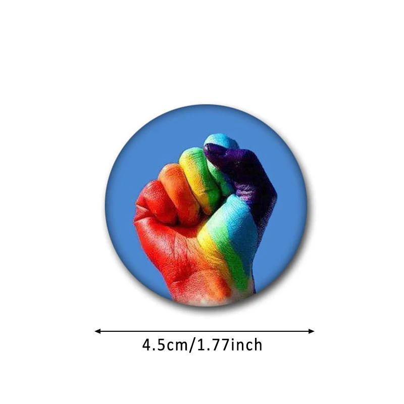 HULIANFU Pride Rainbow Flag Badge Round Icons Gay Pins Homosexual Love Metal Badges Decorative Brooch Pins Jewelry Accessories Gifts - Deanwangkt