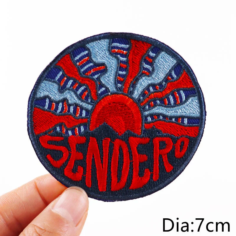 HULIANFU Van Gogh Embroidered Patches on Clothes DIY Cartoon Wave Applique Clothing Thermoadhesive Patches for Clothing DIY - Deanwangkt