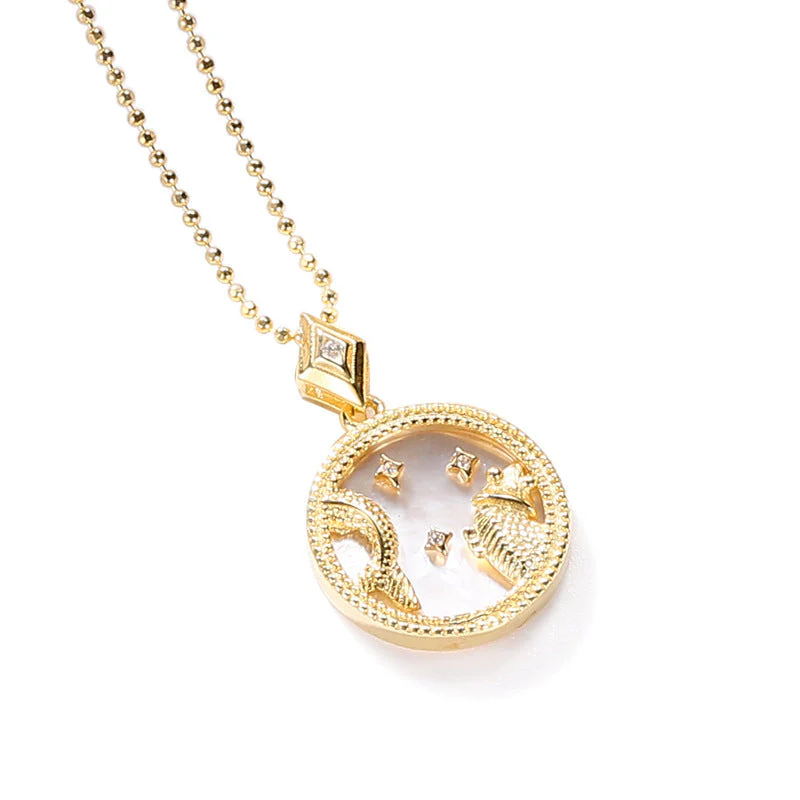 hulianfu Fashion Solid Zodiac Necklace - Deanwangkt