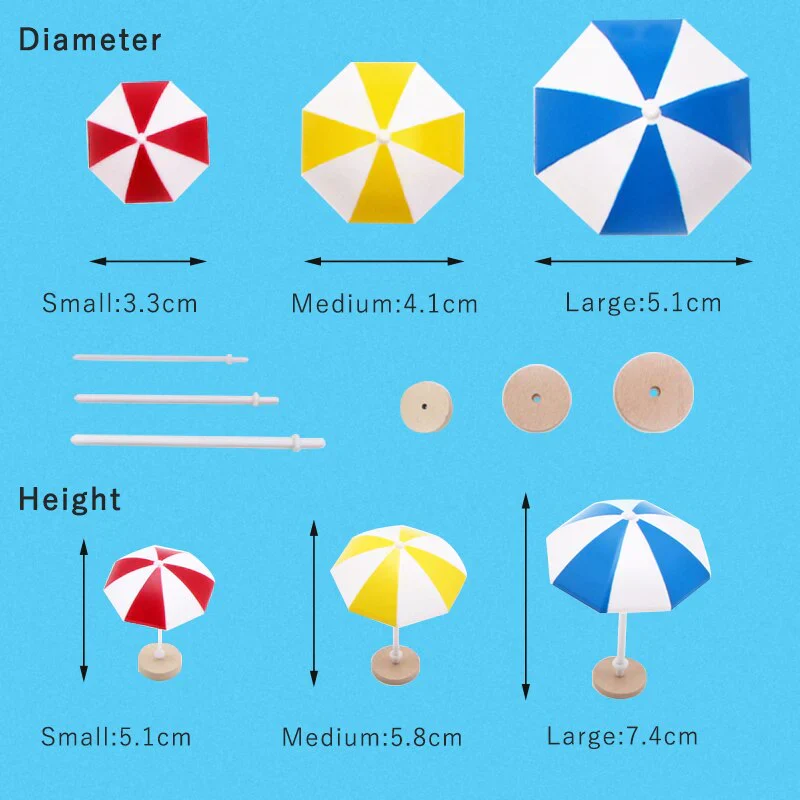HULIANFU Ocean Beach Style Miniatures Artificial Sunshade Umbella Chair Anchor Micro Landscape For Garden Pastoral DIY Accessories Decor - Deanwangkt