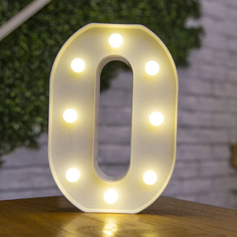 HULIANFU Luxury Alphabet Letter LED Lights Luminous Number Lamp  Battery Night Light for Home Wedding Birthday Christmas Party Decoration - Deanwangkt