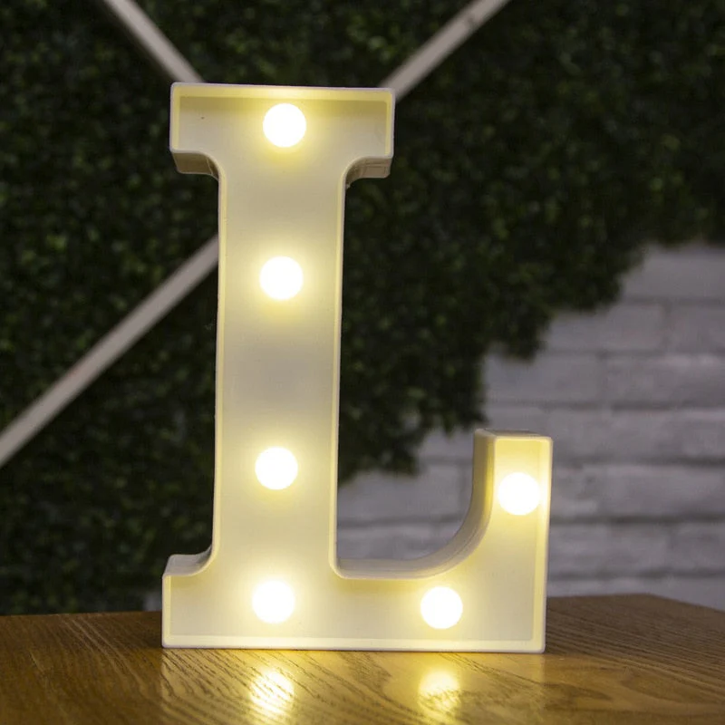 HULIANFU Luxury Alphabet Letter LED Lights Luminous Number Lamp  Battery Night Light for Home Wedding Birthday Christmas Party Decoration - Deanwangkt