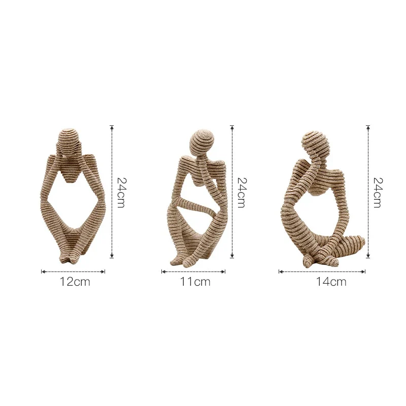 HULIANFU Modern European Style Resin Abstract Thinker Statue For Decoration Simple Sculpture Figurine Hotel Office Home Decor New - Deanwangkt