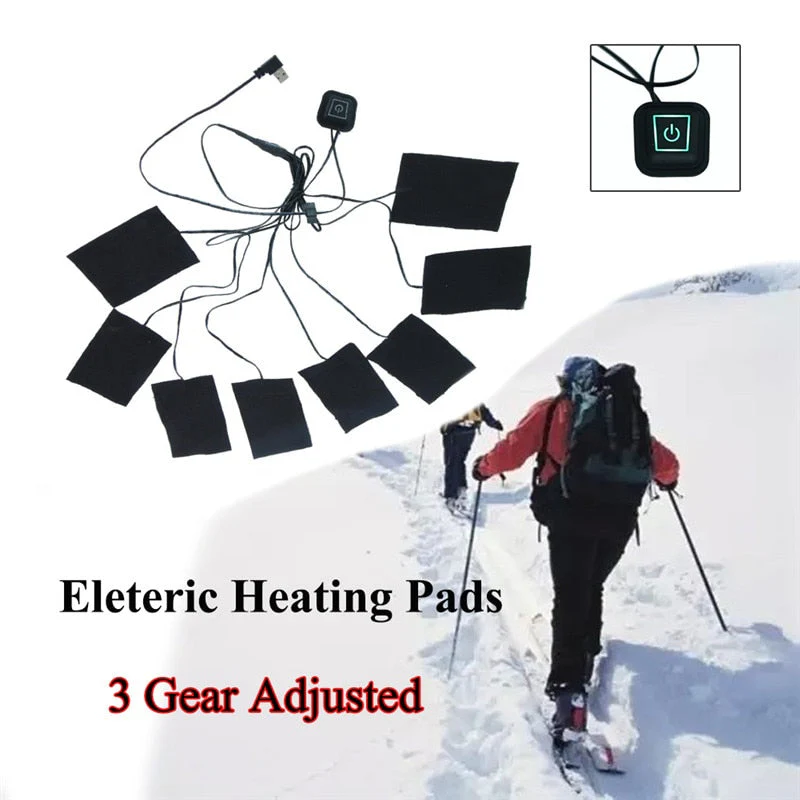 HULIANFU USB Charged Electric Heating Sheet Heating Pad With 3 Gear Adjustable Temperature For Vest Jacket Outdoor Accessories - Deanwangkt
