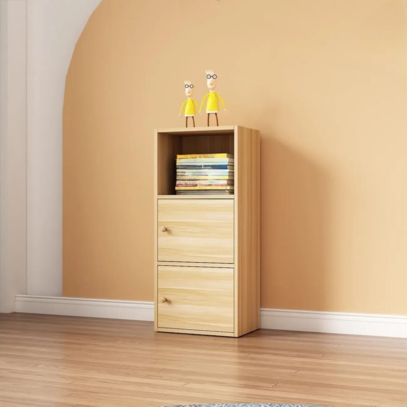 Simple Rectangular White Modular Wooden Bookcase