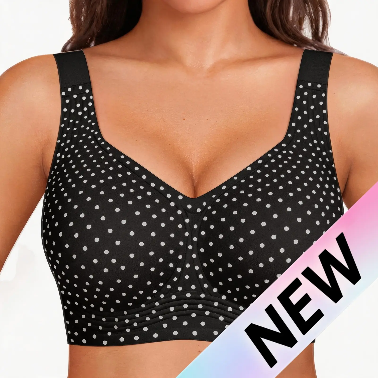 OEAK polka dot wireless bra detail
