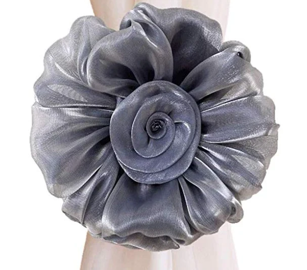 HULIANFU Modern Room Buckle Holder Magnetic Curtain Tieback Flower Strap Window Flower Curtain Tieback Clip-on Rose Tie Holder Decor - Deanwangkt