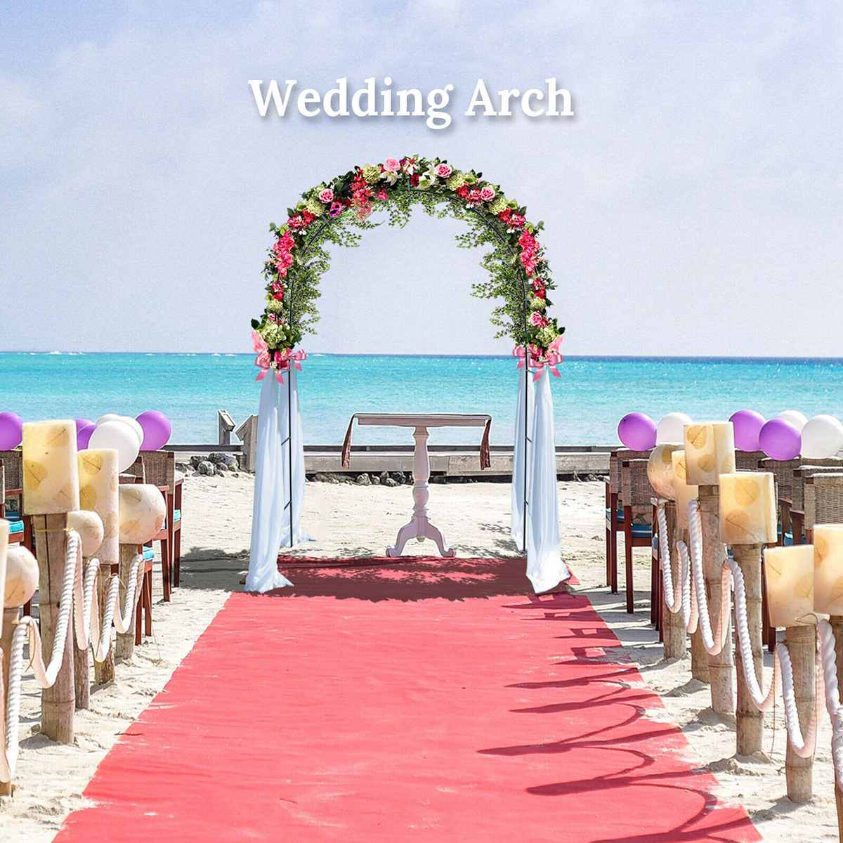 HULIANFU Iron Wedding Arch Decorative Garden Backdrop Pergola Stand Flower Frame For Marriage birthday wedding Party Decoration DIY Arch - Deanwangkt