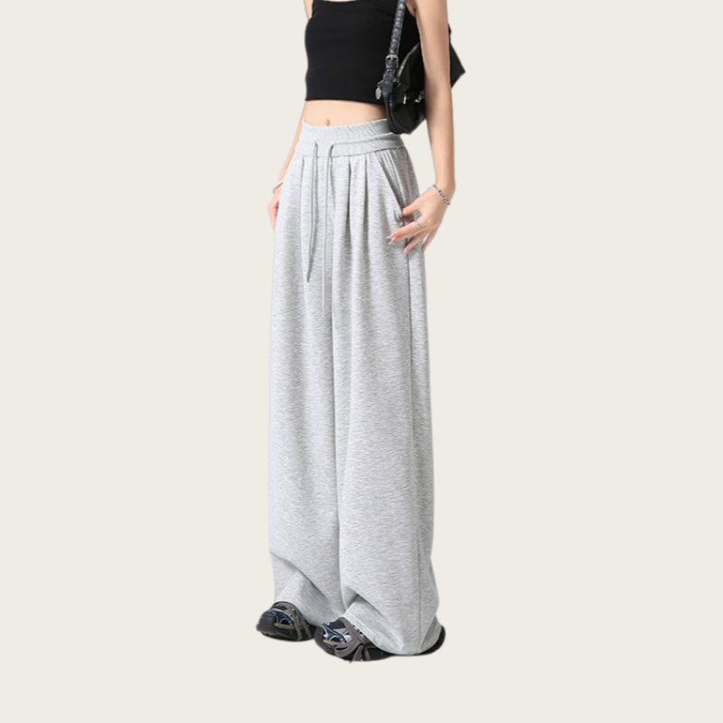 Women’s High-Waist Relaxed Wide-Leg Drawstring Sweatpants