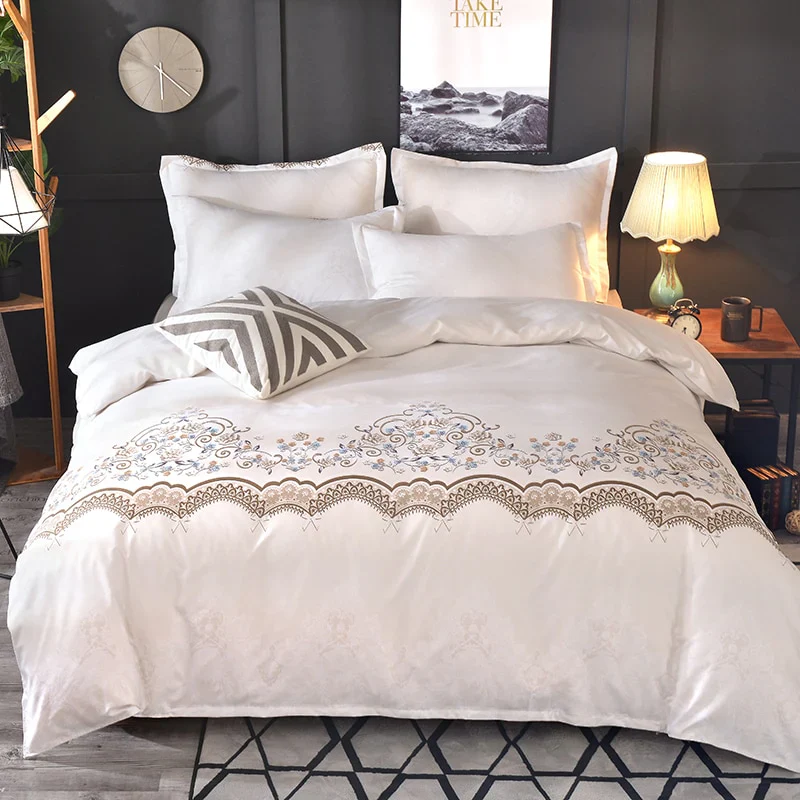 HULIANFU Northern Europe Bedding Sets Home Textile Simple Style Floral Pattern Bedclothes Duvet Cover Pillowcase Bed Sheets - Deanwangkt