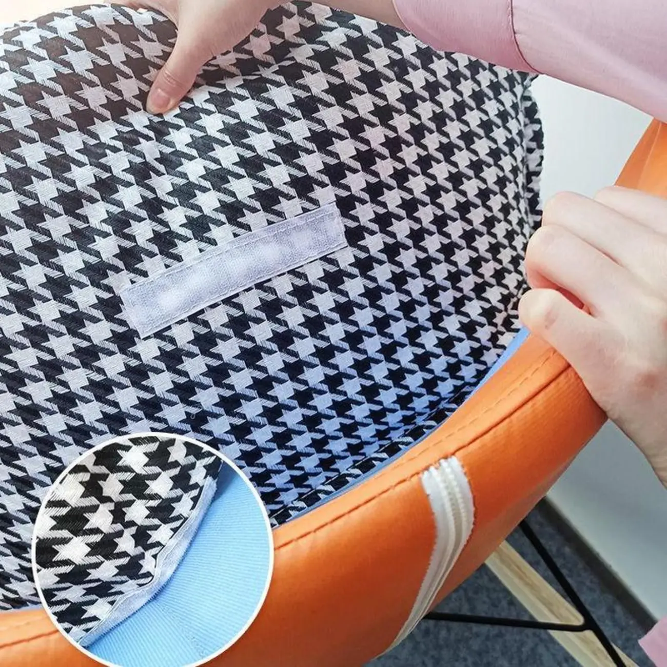 Faux Leather Wingback Rocking Chair with Removable Cushions