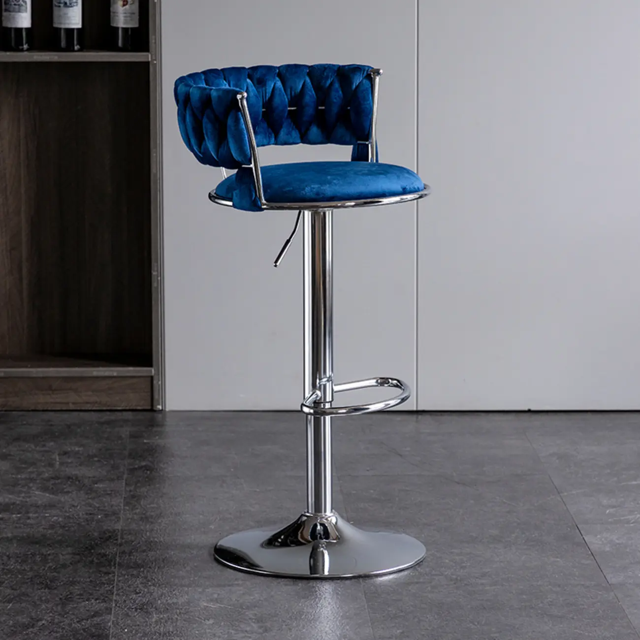 Modern Velvet Swivel Adjustable Bar Stools