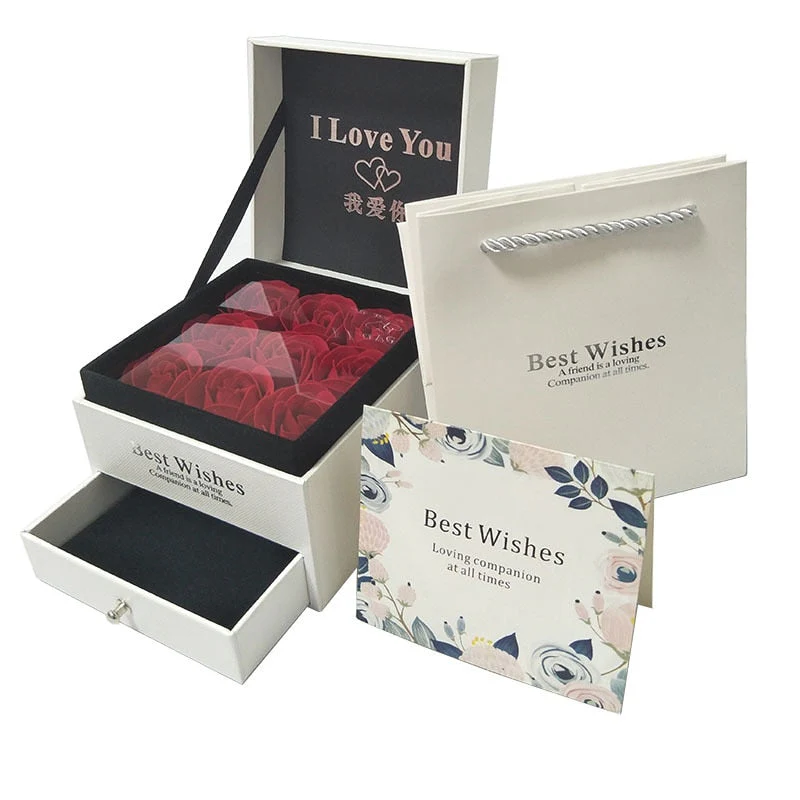 HULIANFU ROSE SPACE Soap Flower Jewelry Gift Box Rose Box Christmas Present Women  Birthday Party Gift for Mom Girlfriend Gifts - Deanwangkt
