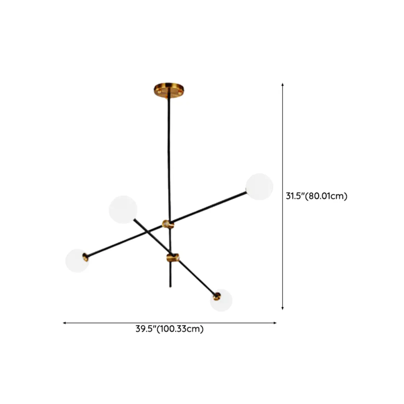 6-Light Black Industrial Sputnik Chandelier