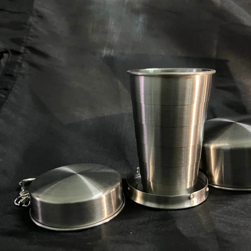 HULIANFU Portable Stainless Steel  Coffee Mug Foldable Cup 75ml/150ml/250ml Outdoor Travel Collapsible Telescopic  Hiking Camping Water - Deanwangkt