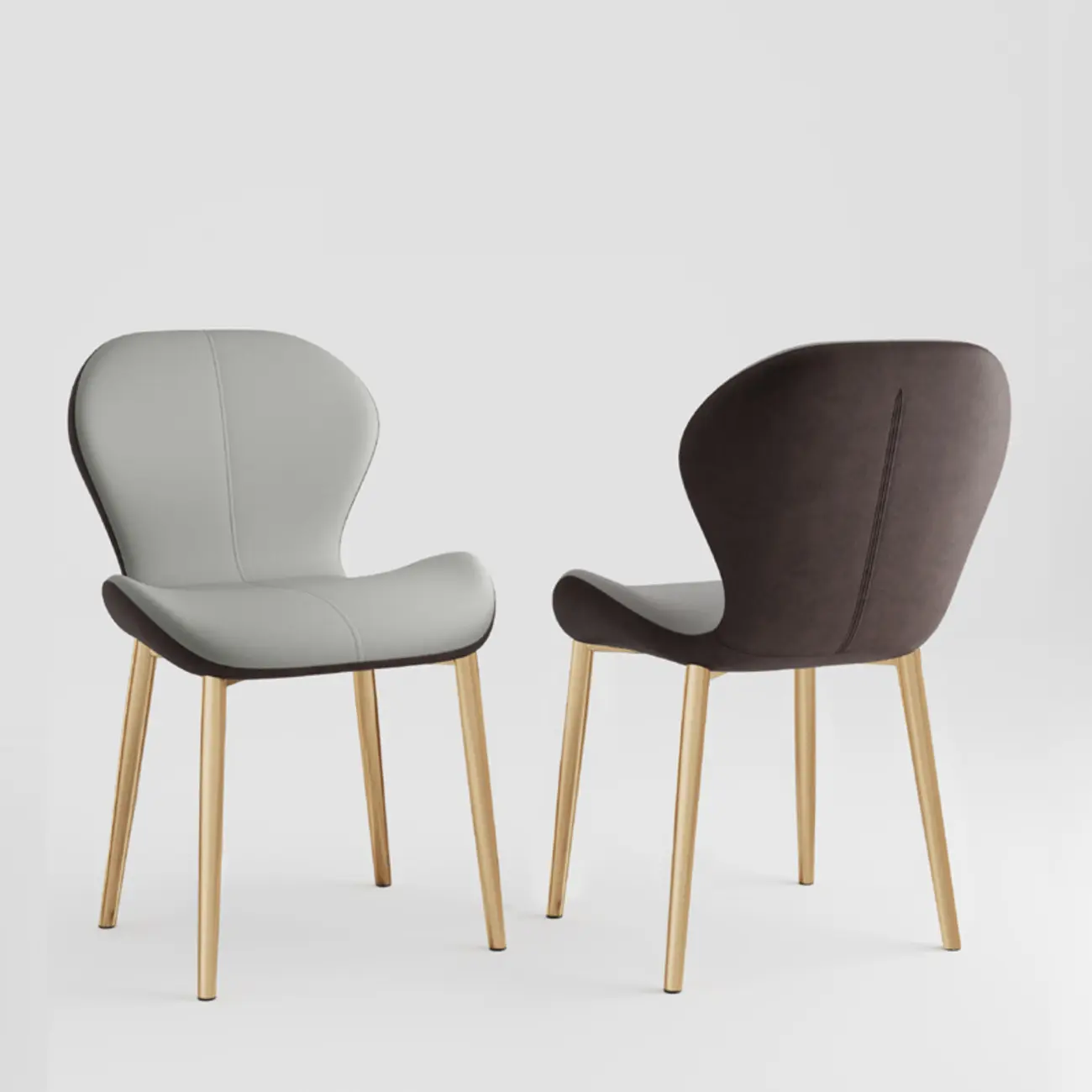 Modern Wingback Faux Leather Upholstered Dining Chair