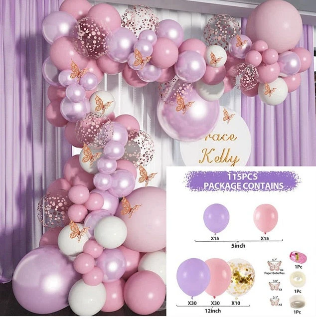 HULIANFU Macaron Pink Balloon Garland Arch Kit Wedding Birthday Party Decoration Kids Globos Rose Gold Confetti Latex Ballon Baby Shower - Deanwangkt