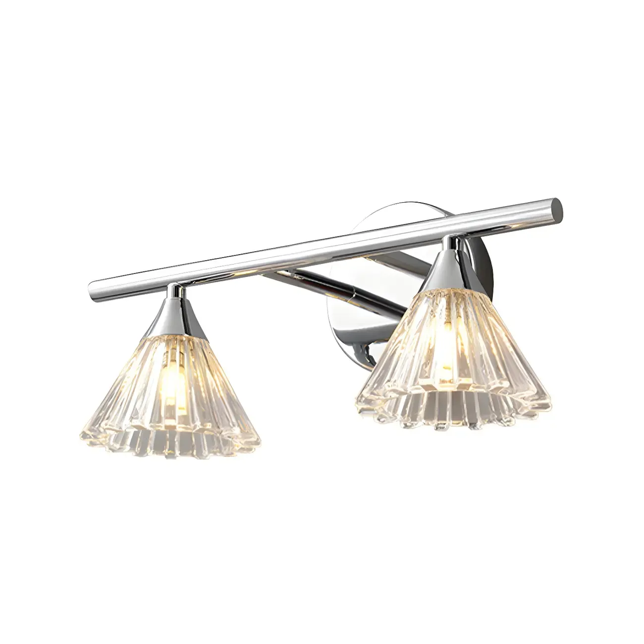 Modern Bell Glass Silver Bathroom Vanity Light