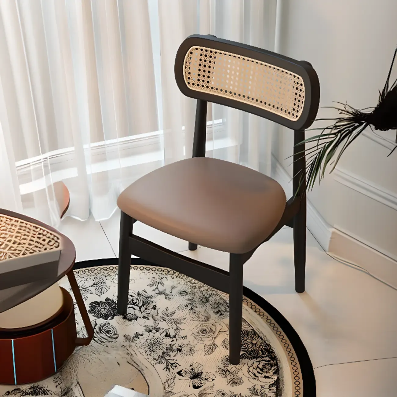 Soft Retro Upholstered Faux Leather Dining Chair