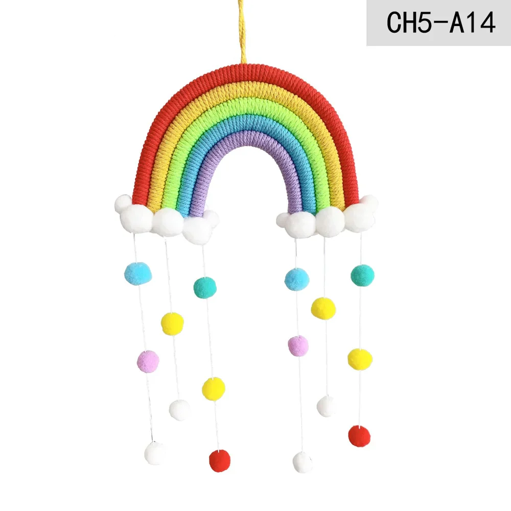 HULIANFU Nordic Cloud Rainbow Raindrop Wall Hangings Decoration For Kid Girls Bedroom Hanging Pendant Baby Bed Tent Hanging Toy Pendant - Deanwangkt