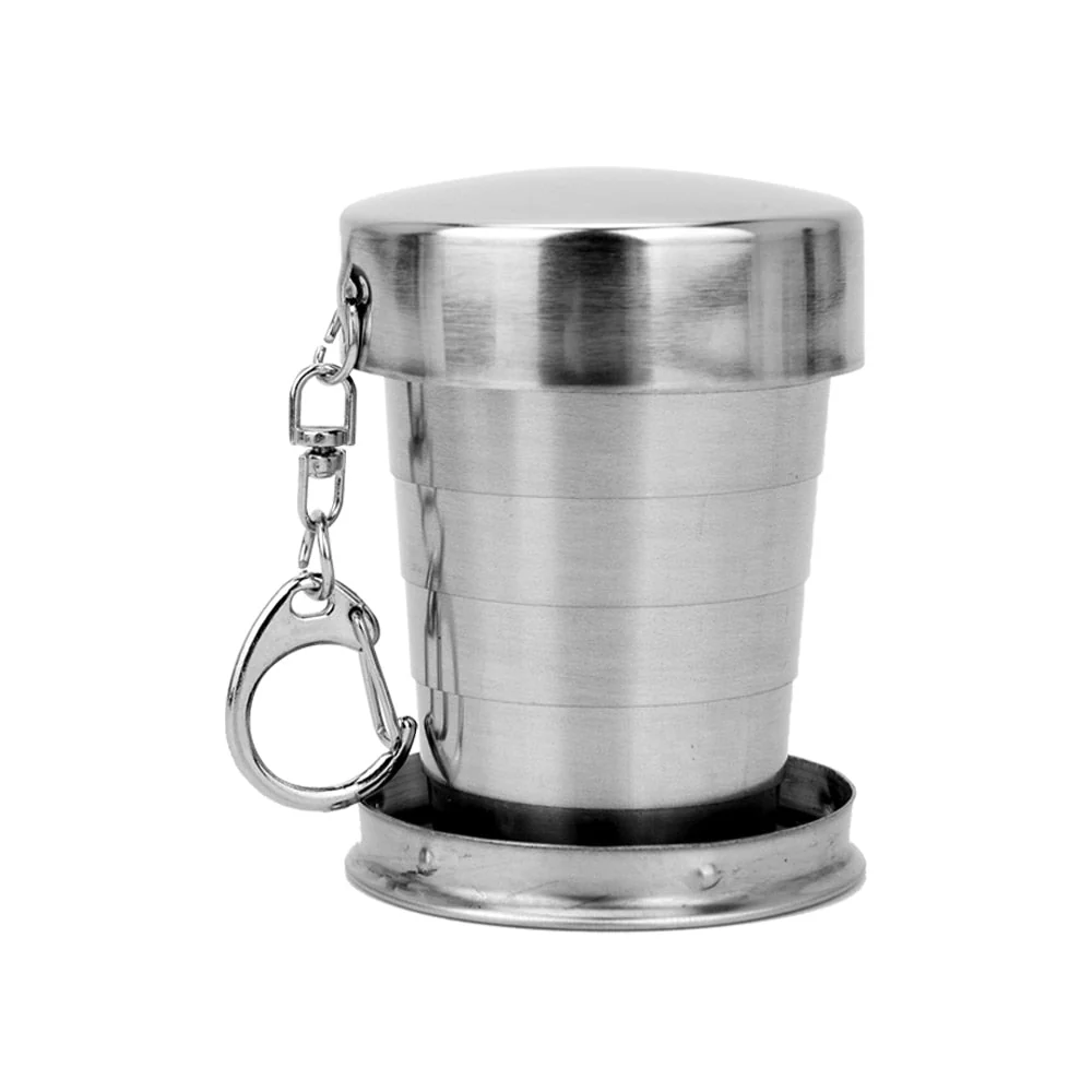 HULIANFU Portable Stainless Steel  Coffee Mug Foldable Cup 75ml/150ml/250ml Outdoor Travel Collapsible Telescopic  Hiking Camping Water - Deanwangkt
