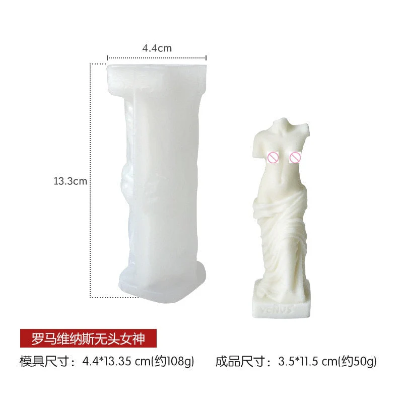 HULIANFU Vintage Roman Column Candle Mold DIY Portrait Scented Silicone Mold Venus Goddess Human Body Plaster Mold Candle Mold Making - Deanwangkt