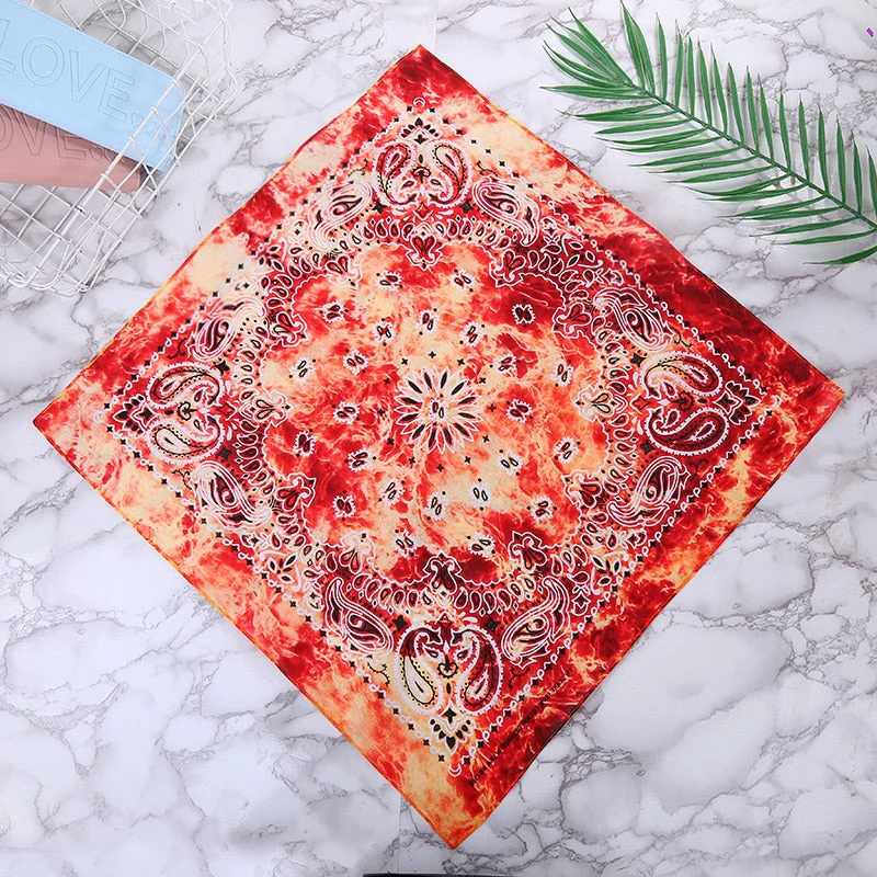HULIANFU Tie Dye Bandana Cotton Paisley Bandanas Headbands Cowboy Handkerchiefs for Men and Women Colorful Hip-Hop Cycling Outdoor - Deanwangkt