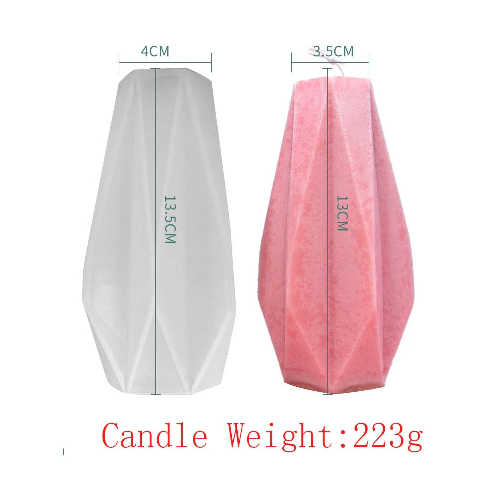 HULIANFU Silicone Candle Making Mold Geometric 3D Shape Resin Epoxy Chocolate Cake Handmade DIY Craft Mould Form for Candles - Deanwangkt