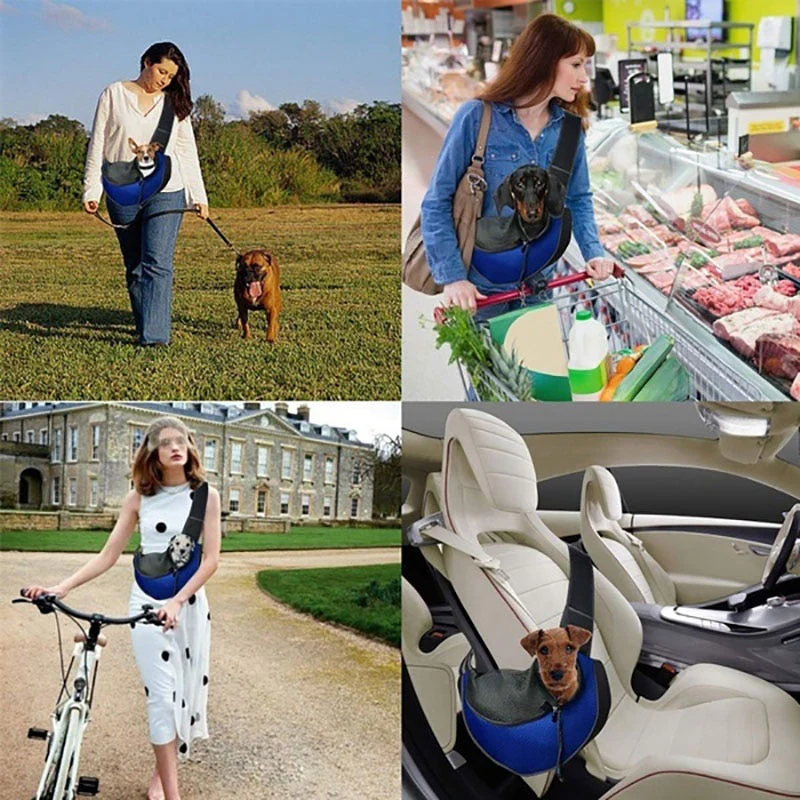 HULIANFU Pet Puppy Carrier S/L Outdoor Travel Dog Shoulder Bag Mesh Oxford Single Comfort Sling Handbag Tote Pouch - Deanwangkt