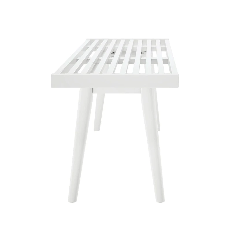 Mid Century Double Wood Entryway Bench - 56.3 L x 16.5 W x 17.5 H